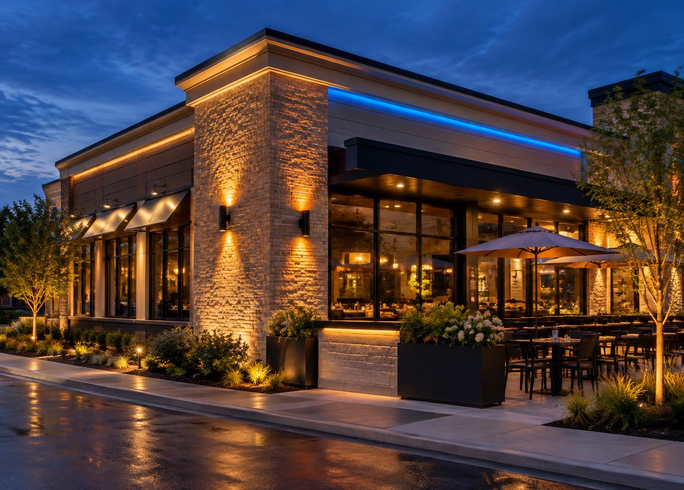 Commercial Lighting exterior lighting example